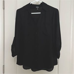Black Half-Sleeve Professional Blouse